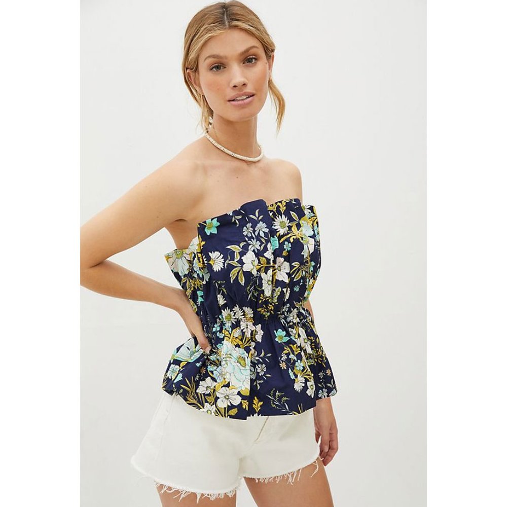 Anthropologie Ruffled Tube Top NWT